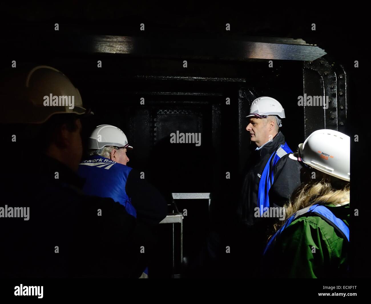 Glasgow Central underground tunnels explored with tour guide Stock