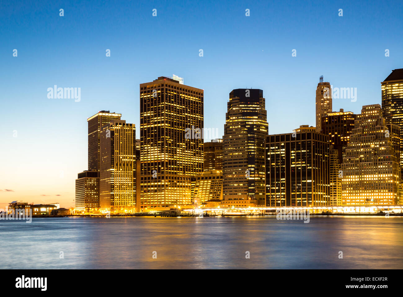 New York City Manhattan skyline at dusk from Brooklyn Stock Photo - Alamy