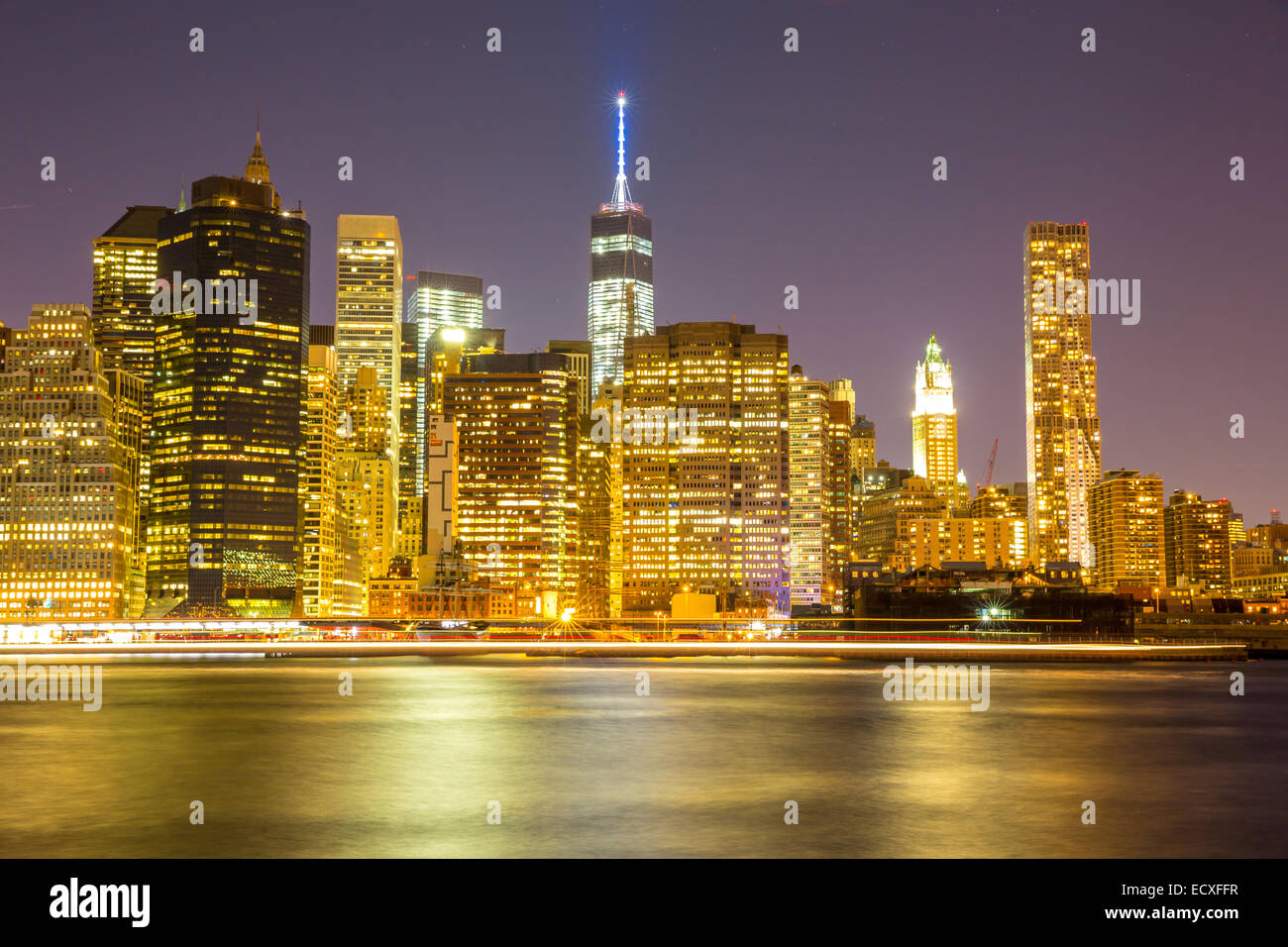 New York City Manhattan skyline at dusk from Brooklyn Stock Photo - Alamy