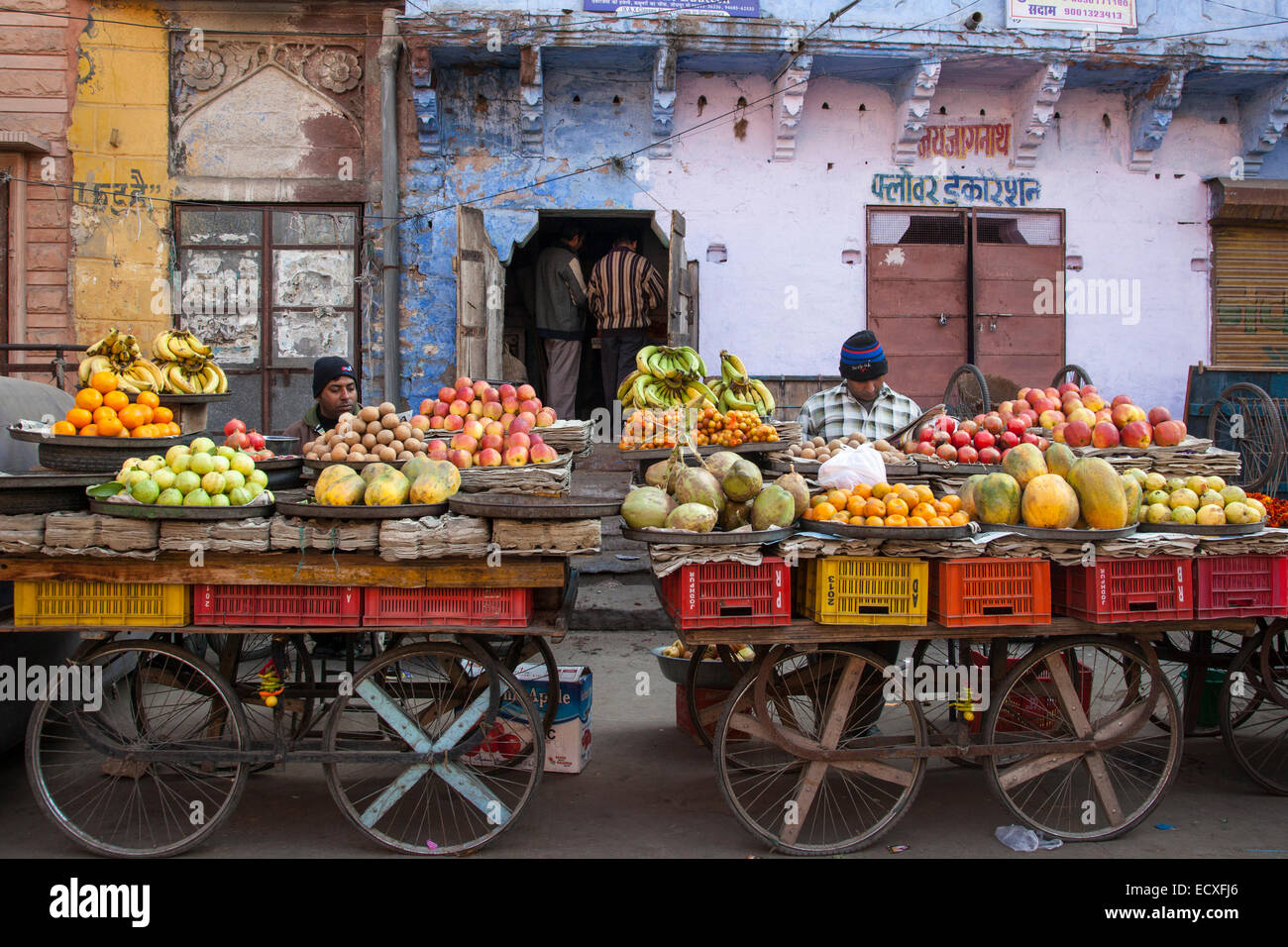 Indian fruit market, Jodhpur, India Stock Photo