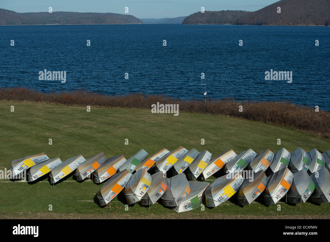 Fishing boats at the Quabbin Reservoir, Quabbin Park, Belchertown