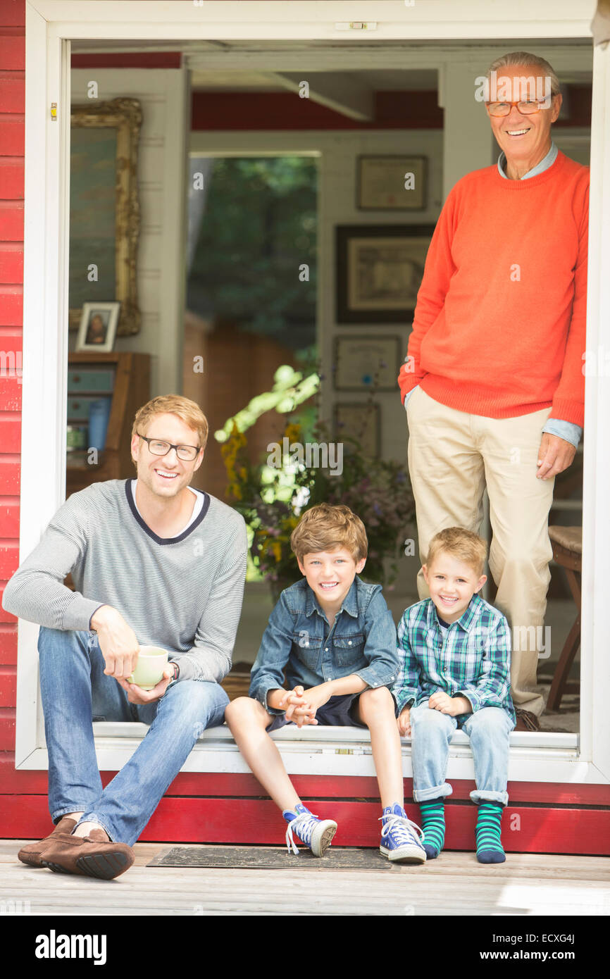 Boy father grandfather portrait hi-res stock photography and images - Alamy