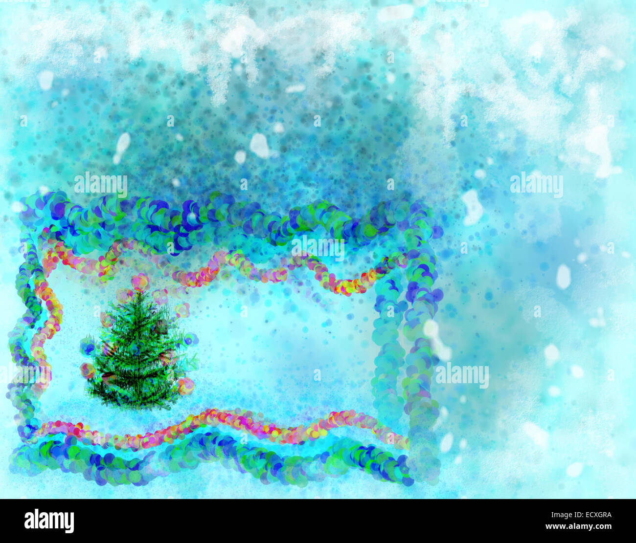 Winter background and fir-tree Stock Photo - Alamy