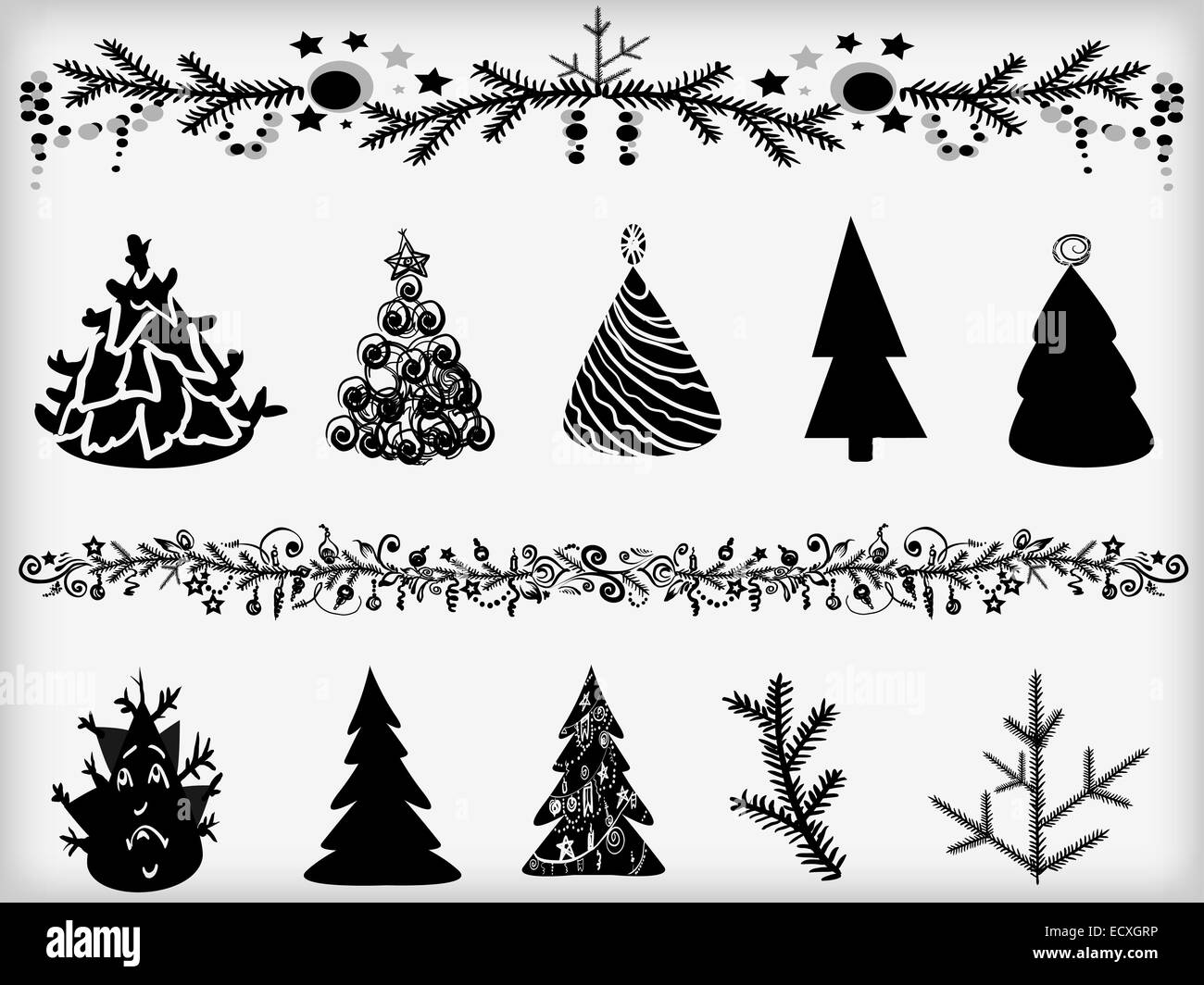 Set christmas trees toys hi res stock photography and images Alamy