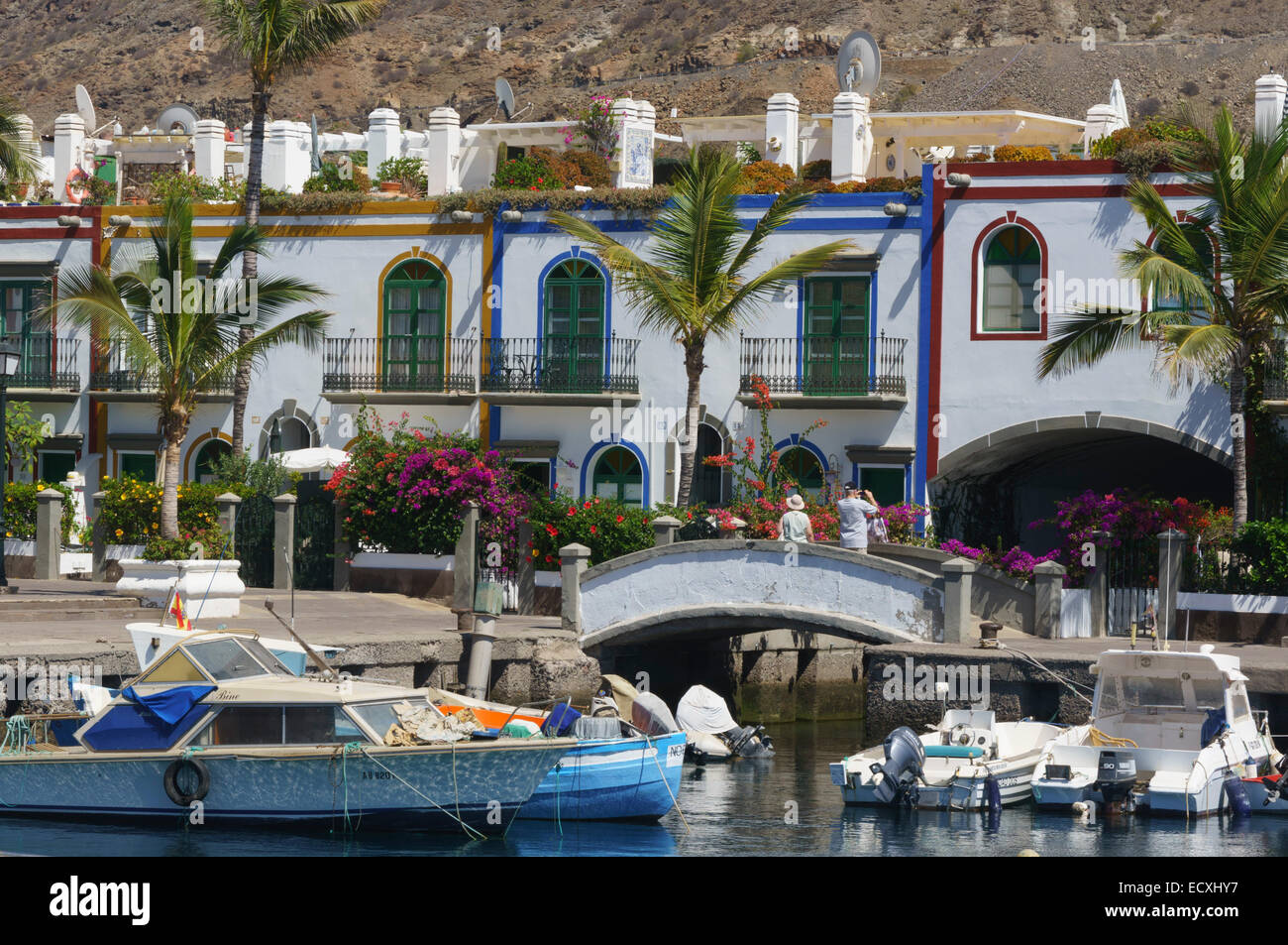 Gran Canaria the 'little Venice' village of Puerto Mogan Stock Photo
