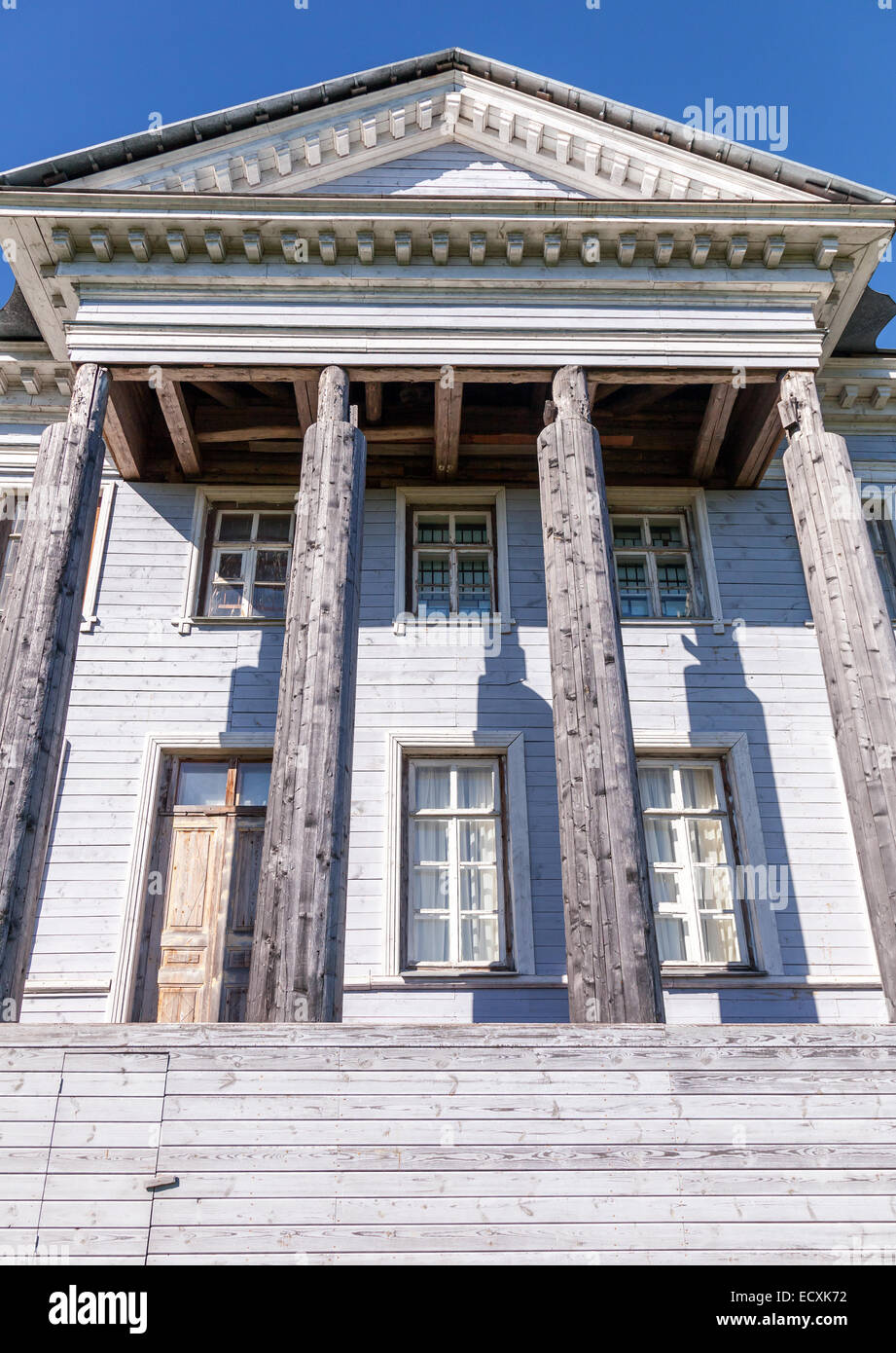 Rozhdestveno, Russia - July 7, 2014: The Rozhdestveno Memorial Estate facade, museum in Leningrad Oblast, Russia. The most famou Stock Photo