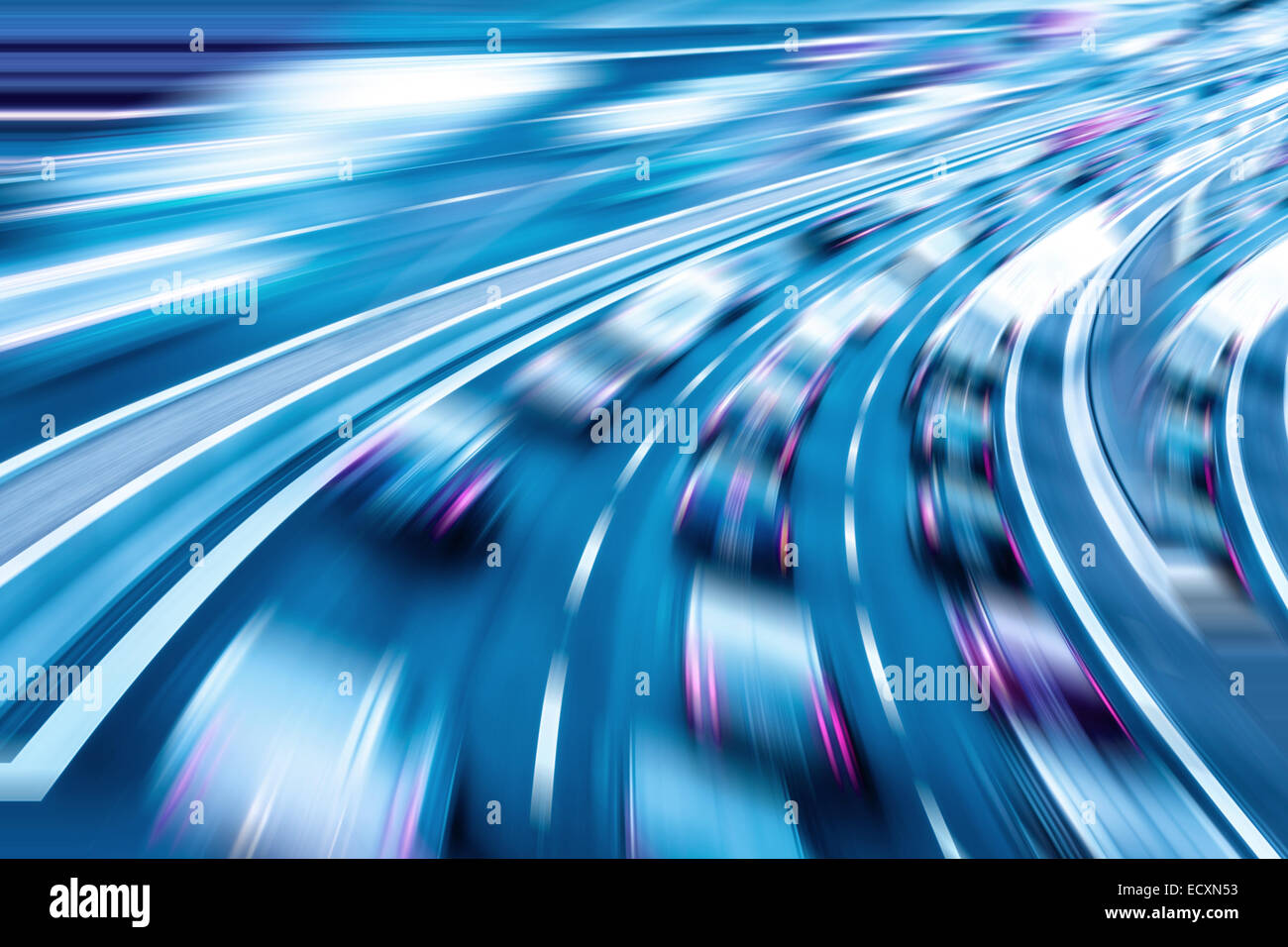 car race, data transmission, data speed, data traffic Stock Photo