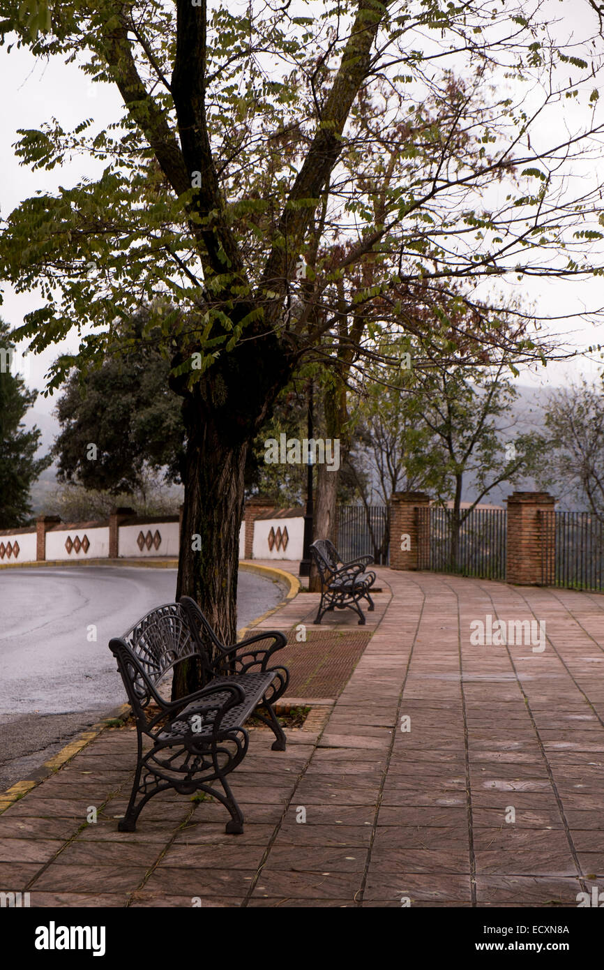 Seats and benches in Ronda, Spain Stock Photo