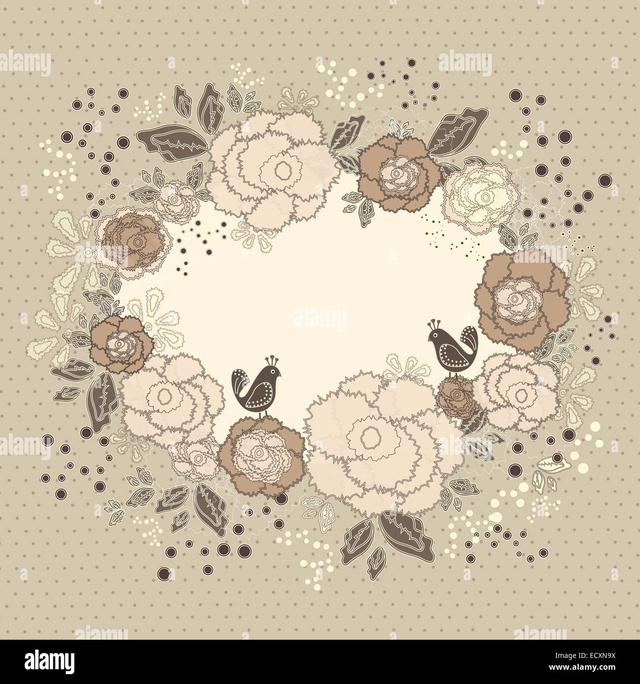 Floral frame. Vector illustration Stock Photo - Alamy