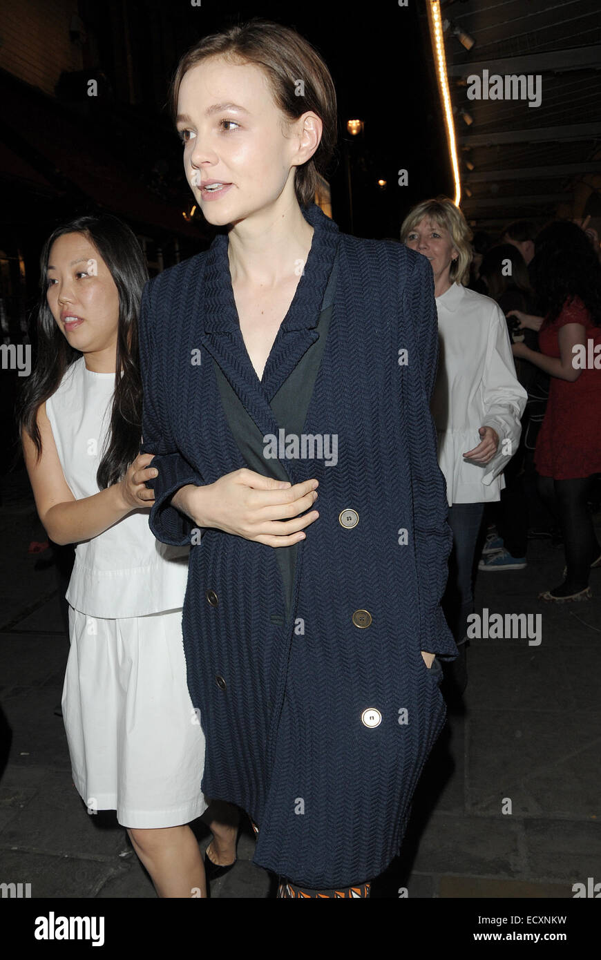 Carey Mulligan leaving the Wyndham's Theatre after the press night of 'Skylight'  Featuring: Carey Mulligan Where: London, United Kingdom When: 18 Jun 2014 Stock Photo