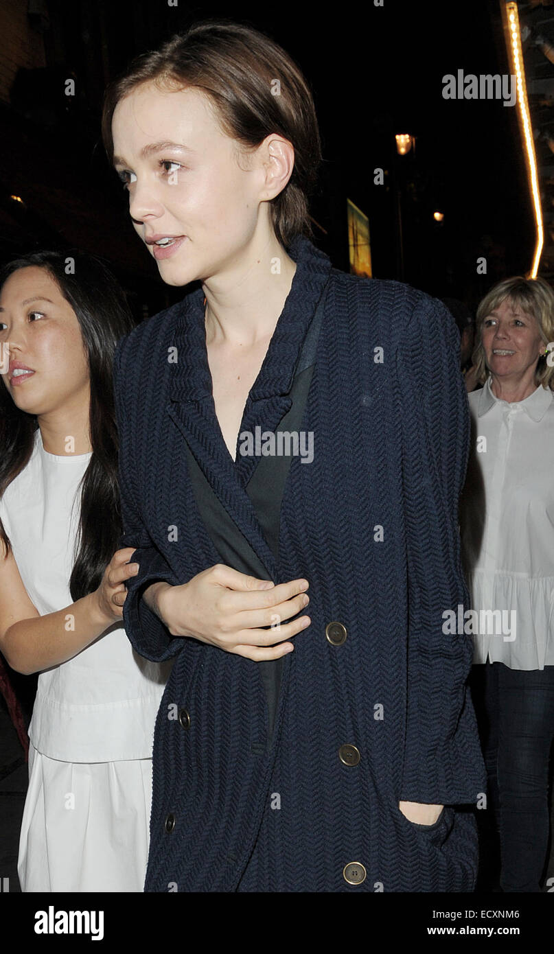 Carey Mulligan leaving the Wyndham's Theatre after the press night of 'Skylight'  Featuring: Carey Mulligan Where: London, United Kingdom When: 18 Jun 2014 Stock Photo