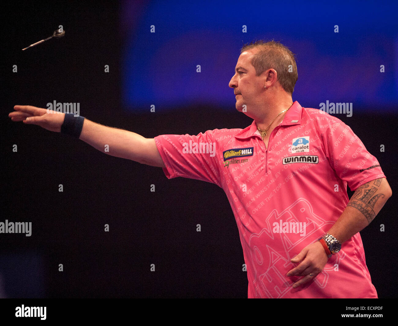 London, UK. 21st Dec, 2014. William Hill World Darts Championship. Dean Winstanley (26) [ENG] in action during his game with Wayne Jones [ENG]. Winstanley won the match 3-2 Credit:  Action Plus Sports/Alamy Live News Stock Photo