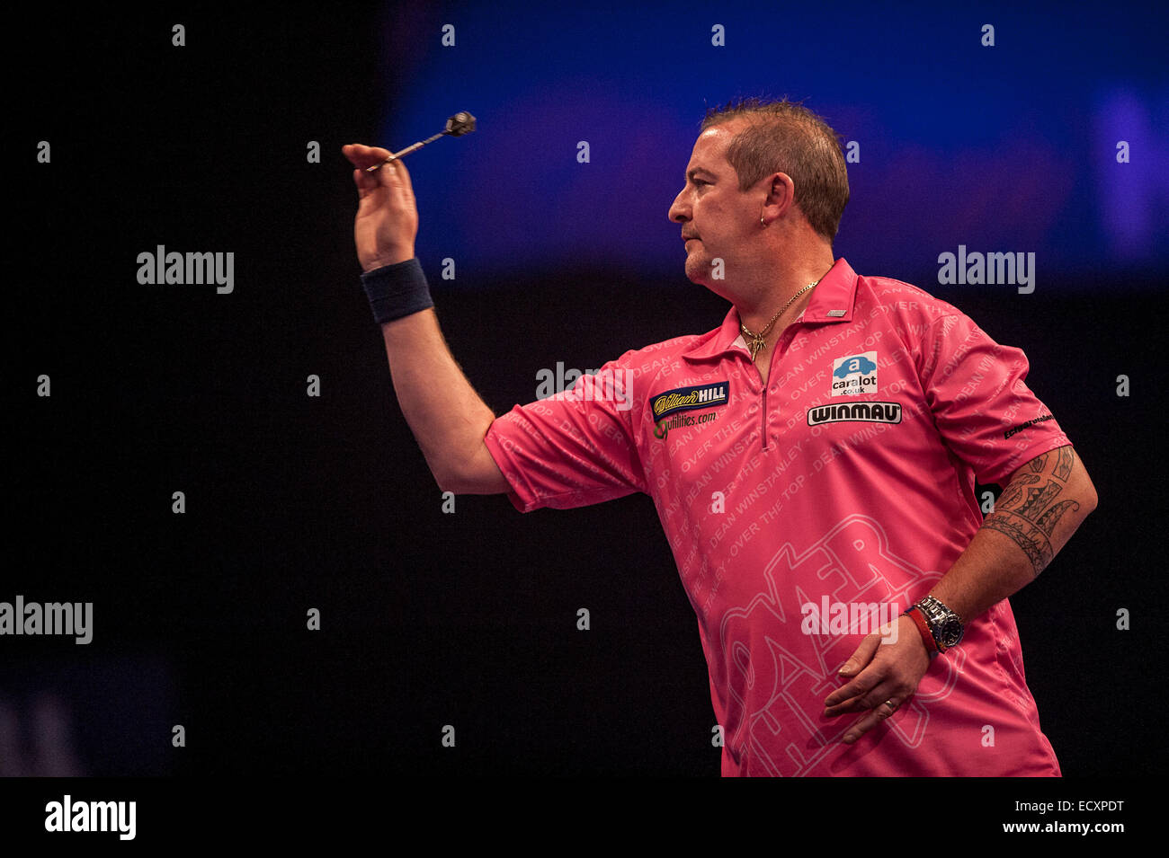 London, UK. 21st Dec, 2014. William Hill World Darts Championship. Dean Winstanley (26) [ENG] in action during his game with Wayne Jones [ENG]. Winstanley won the match 3-2 Credit:  Action Plus Sports/Alamy Live News Stock Photo