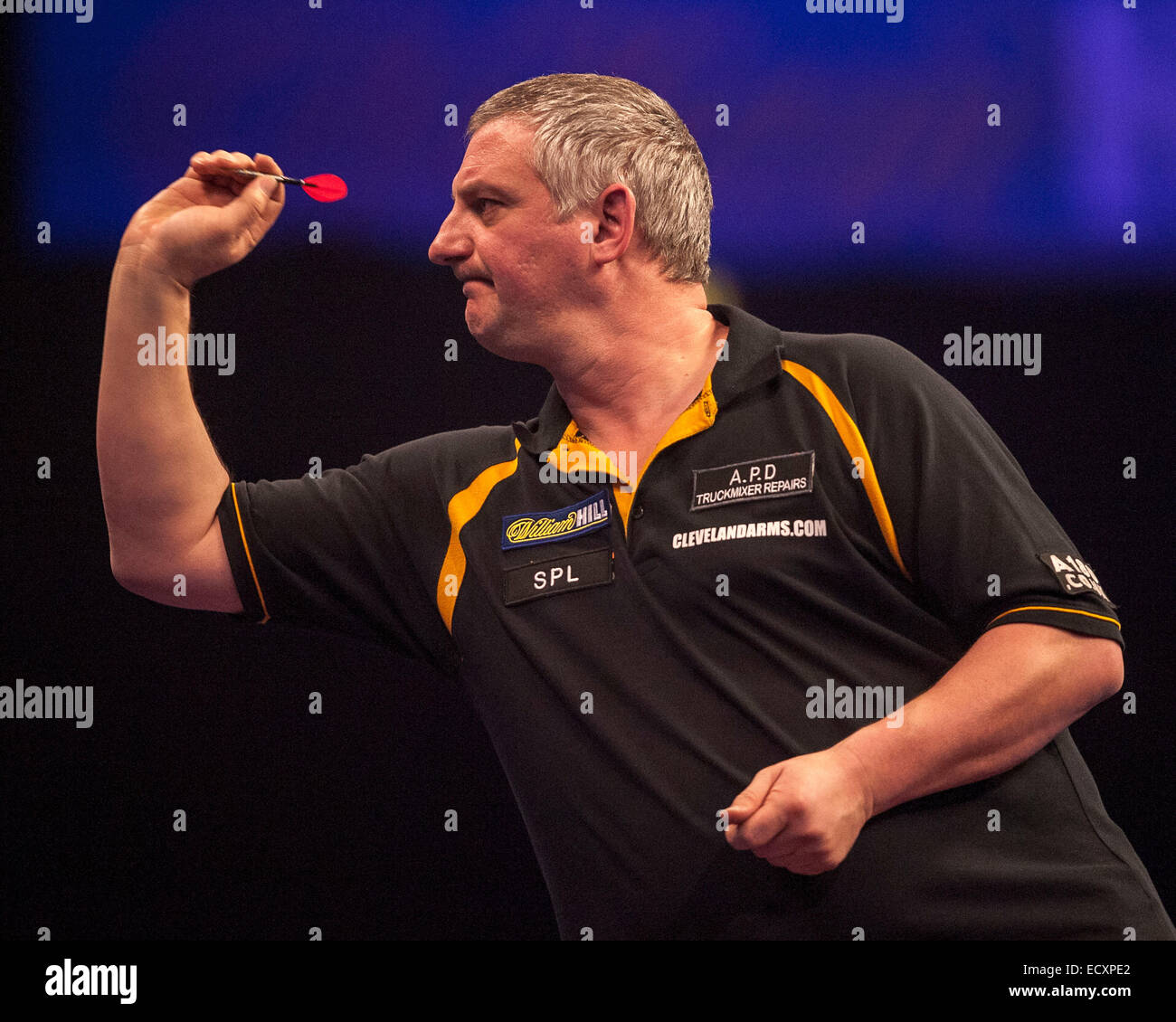 London, UK. 21st Dec, 2014. William Hill World Darts Championship. Wayne Jones [ENG] in action during his game with Dean Winstanley (26) [ENG]. Winstanley won the match 3-2 Credit:  Action Plus Sports/Alamy Live News Stock Photo