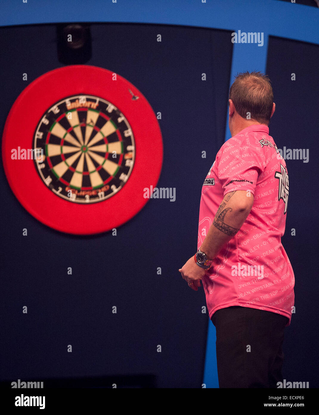 London, UK. 21st Dec, 2014. William Hill World Darts Championship. Dean Winstanley (26) [ENG] in action during his match against Wayne Jones [ENG]. Winstanley won the match 3-2 Credit:  Action Plus Sports/Alamy Live News Stock Photo