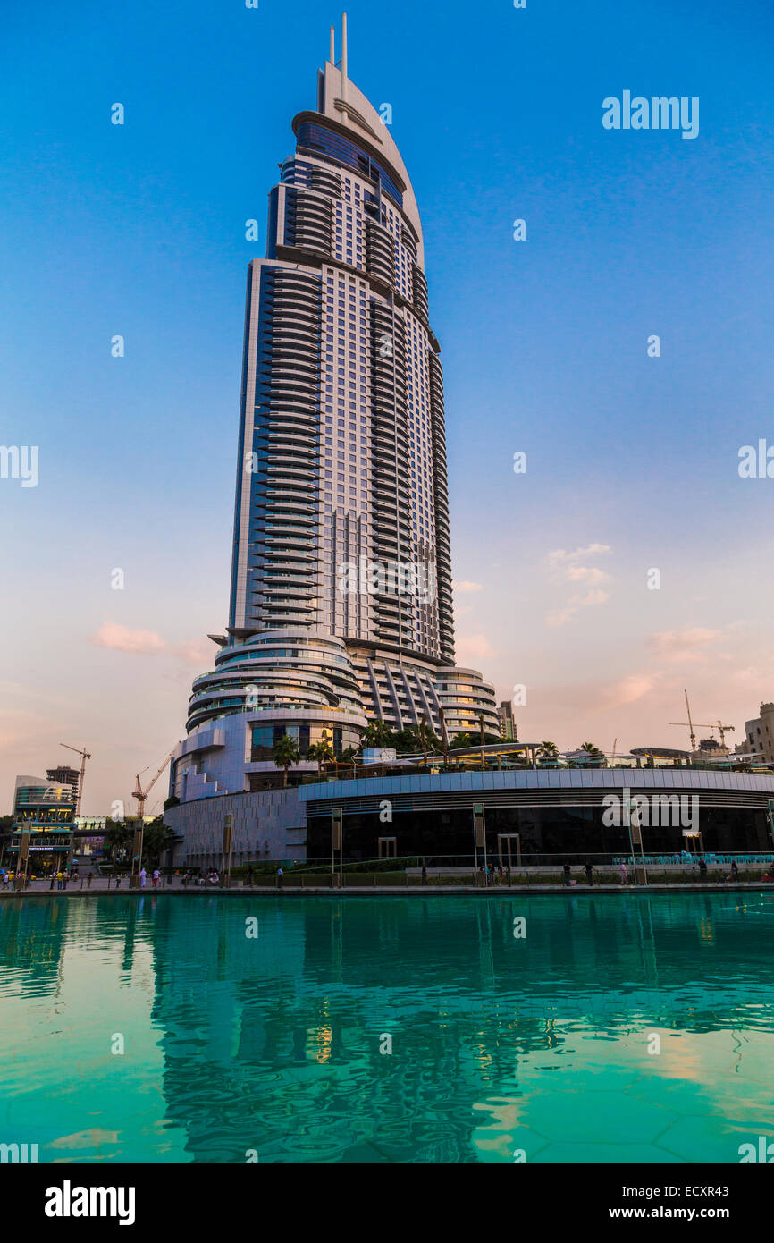 The famous and luxurious Address Hotel in Downtown Dubai, UAE Stock