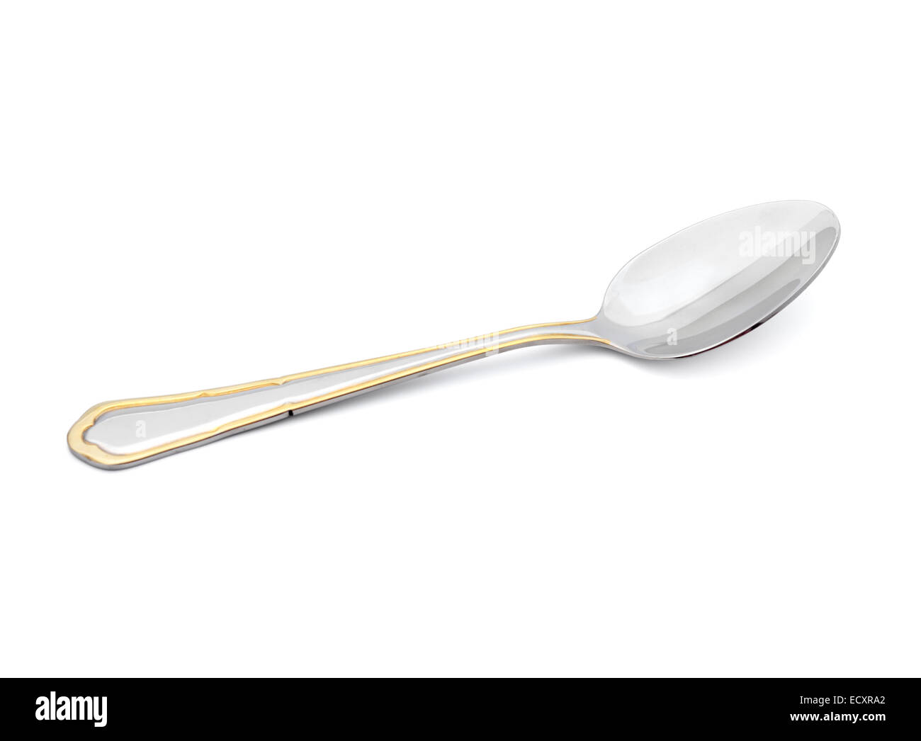 Teaspoon on a white background closeup isolate Stock Photo