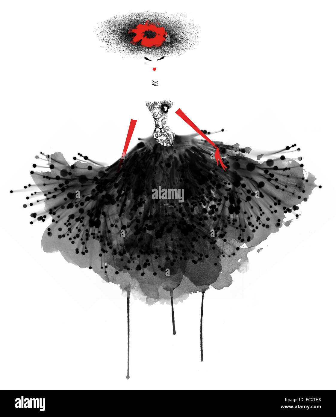 Party wear fashion illustration cheap