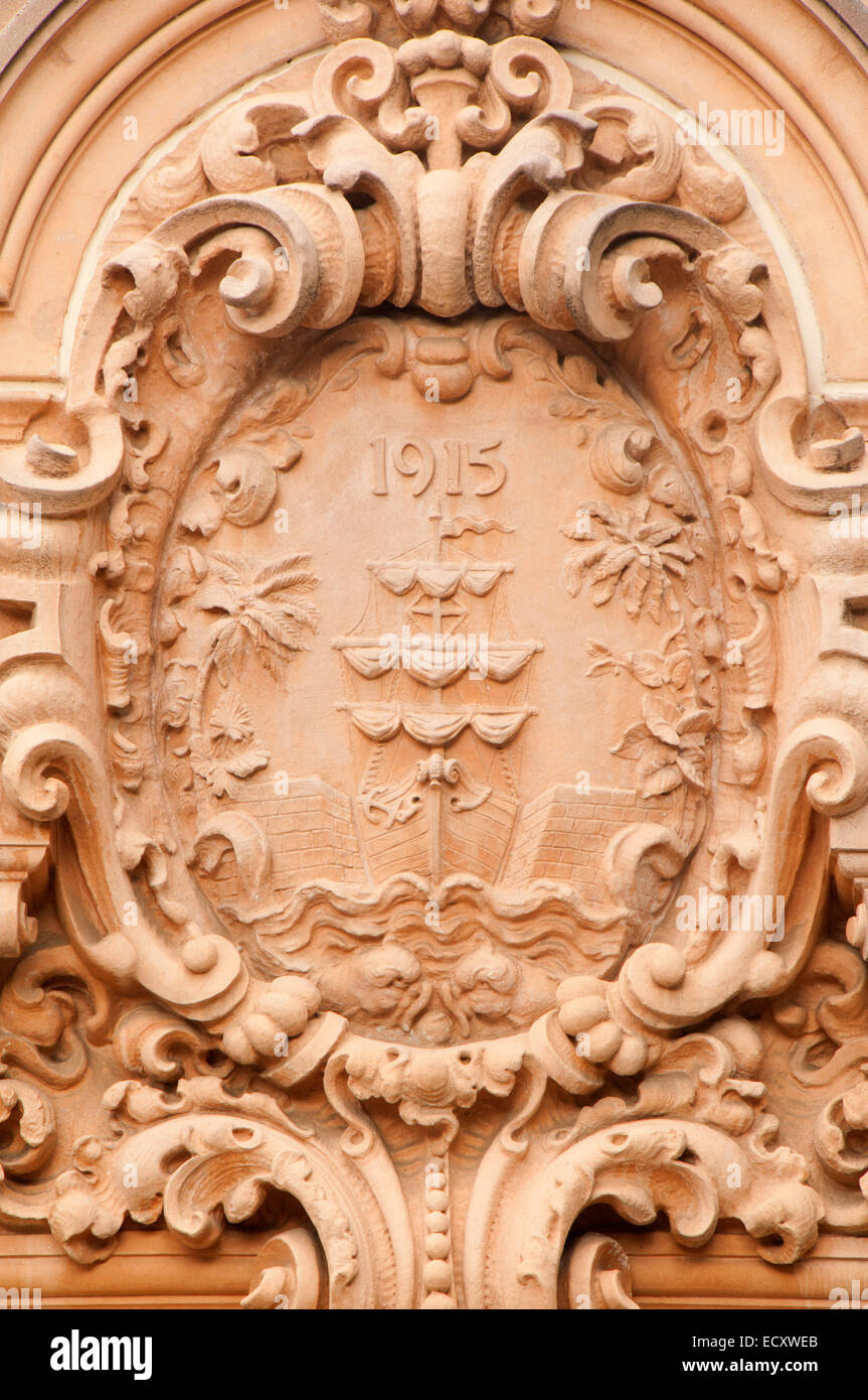 Facade detail, Casa del Prado, Balboa Park, San Diego, California Stock Photo