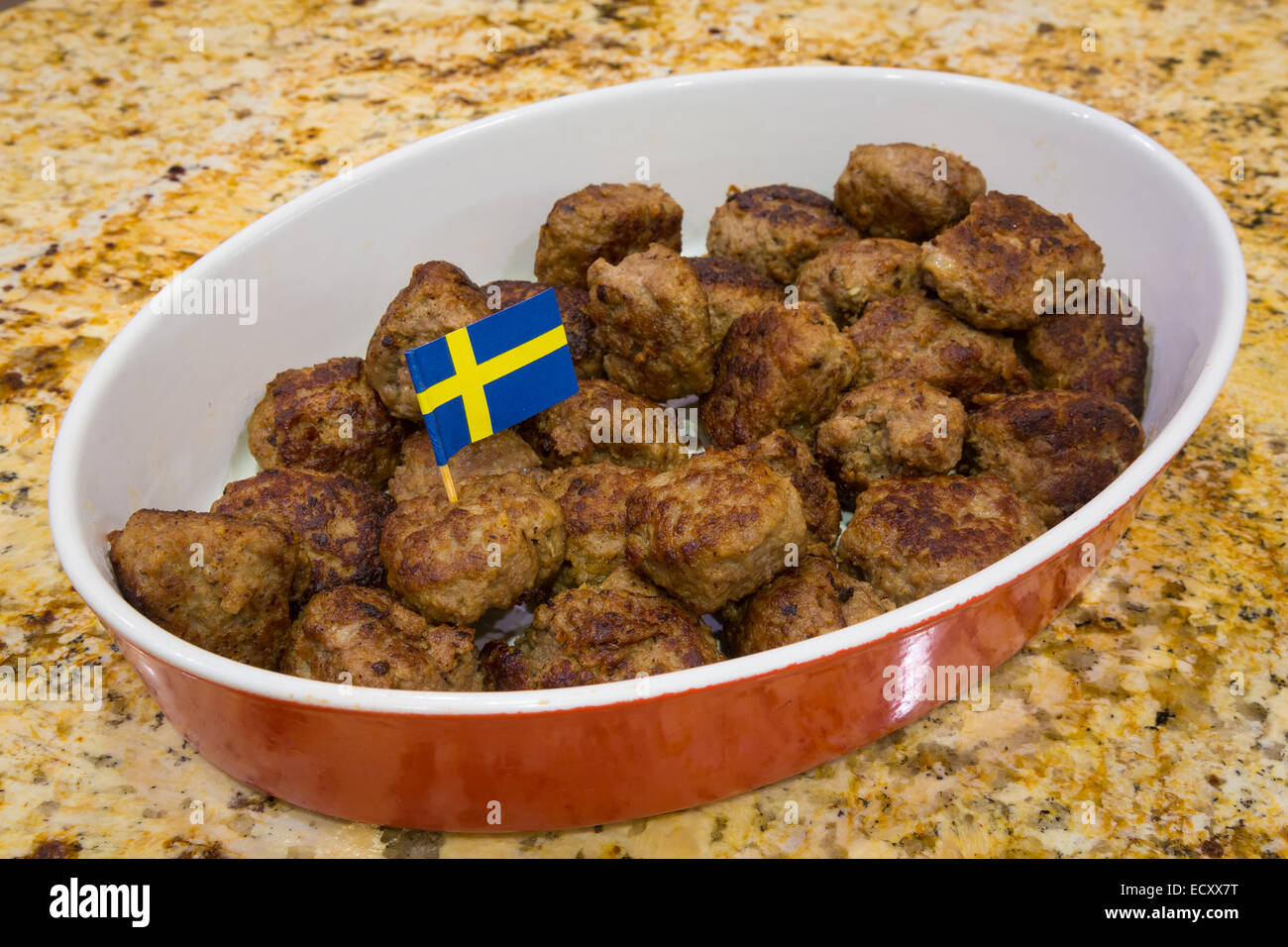 Typical Swedish Meatballs dish Stock Photo