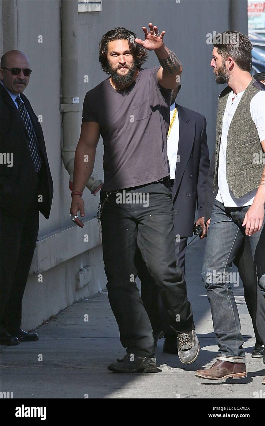 Celebrities At The Abc Studios For A Taping Of The Late Night Talk Show Jimmy Kimmel Featuring Jason Momoa Where Los Angeles California United States When 18 Jun 14 Stock Photo Alamy