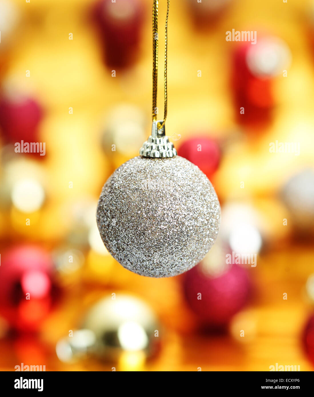 Ball Hanging Christmas decoration background Stock Photo