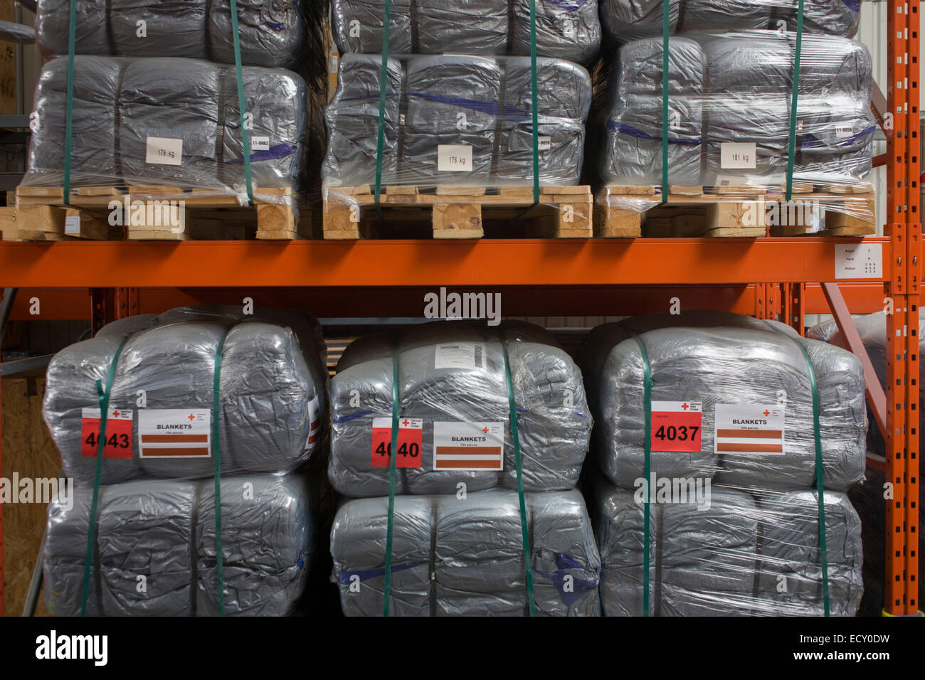 Blankets in emergency supplies warehouse, Deutsches Rotes Kreuz (DRK