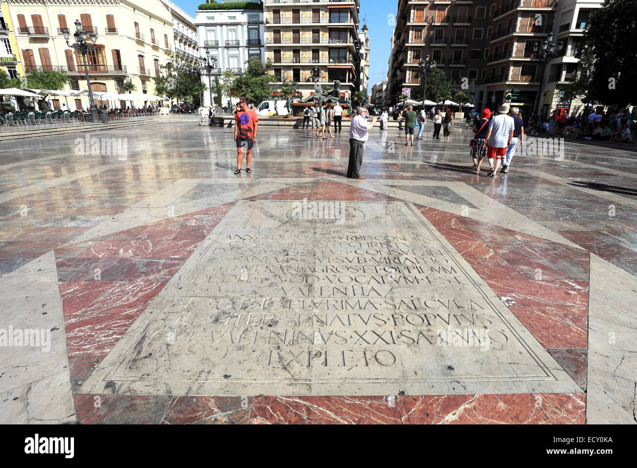 Ornate marbled paving, Plaza de la Virgin, Valencia City, Spain, Europe  Stock Photo - Alamy