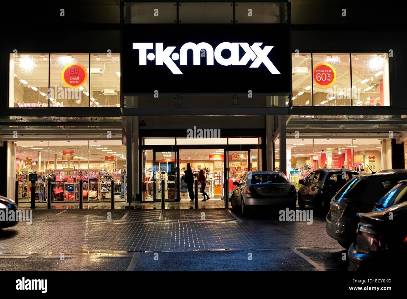 TK Maxx clothing fashion retail superstore at night england uk Stock Photo