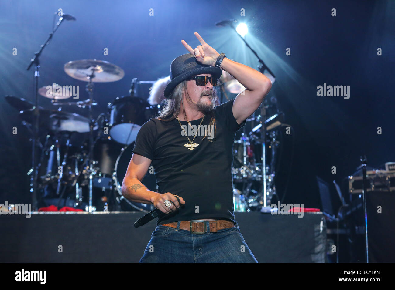 KID ROCK performs on Day 2 as part of the 4th Annual Carolina Rebellion Festival in Charlotte, North Carolina.  The festival took place in the parking lot of the Charlotte Motor Speedway. Stock Photo