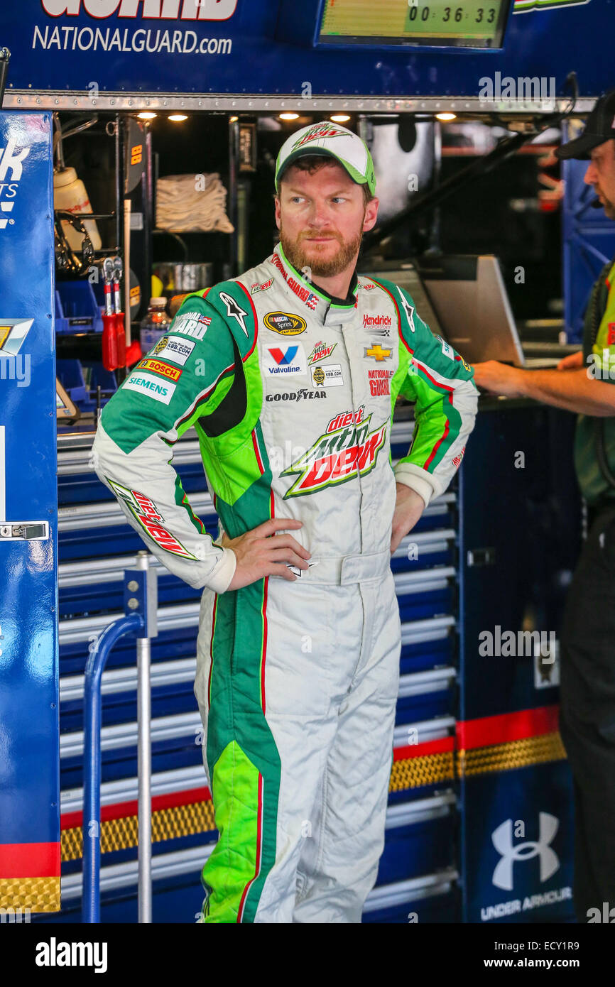 Concord, NC - Oct 9, 2014:  Sprint Cup Series driver Dale Earnhardt Jr. (88) during practice and qualifying for the Bank of America 500 at Charlotte Motor Speedway in Concord, NC. Stock Photo