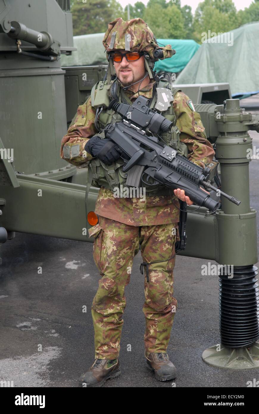 Ialian Army, the future soldier with new technological equipment Stock Photo