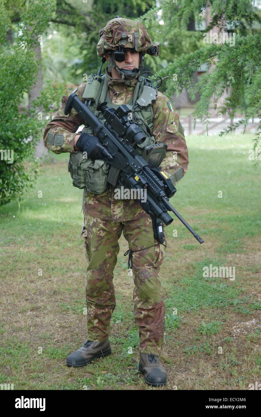 Ialian Army, the future soldier with new technological equipment Stock Photo