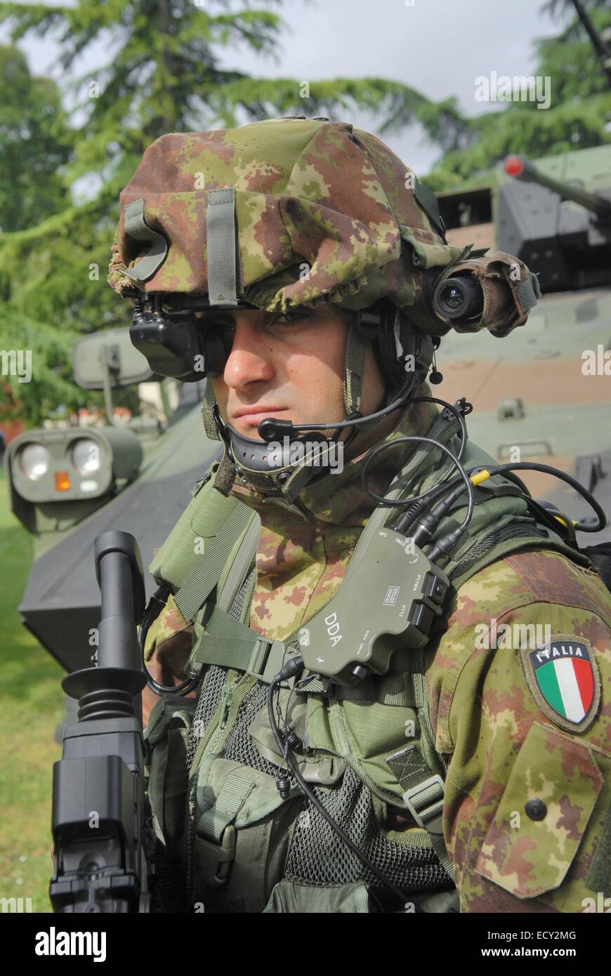 Ialian Army, the future soldier with new technological equipment Stock Photo