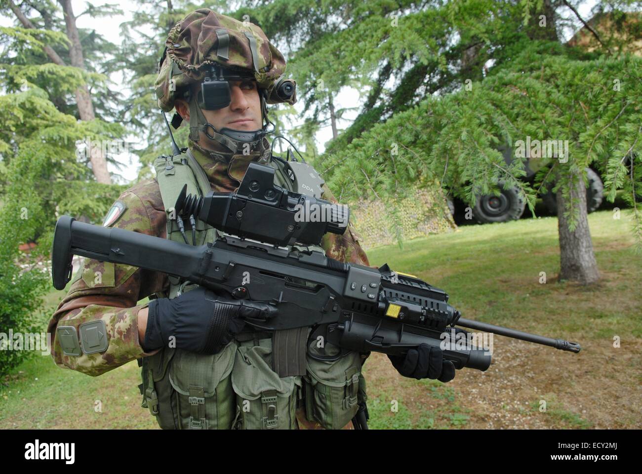 Ialian Army, the future soldier with new technological equipment Stock Photo