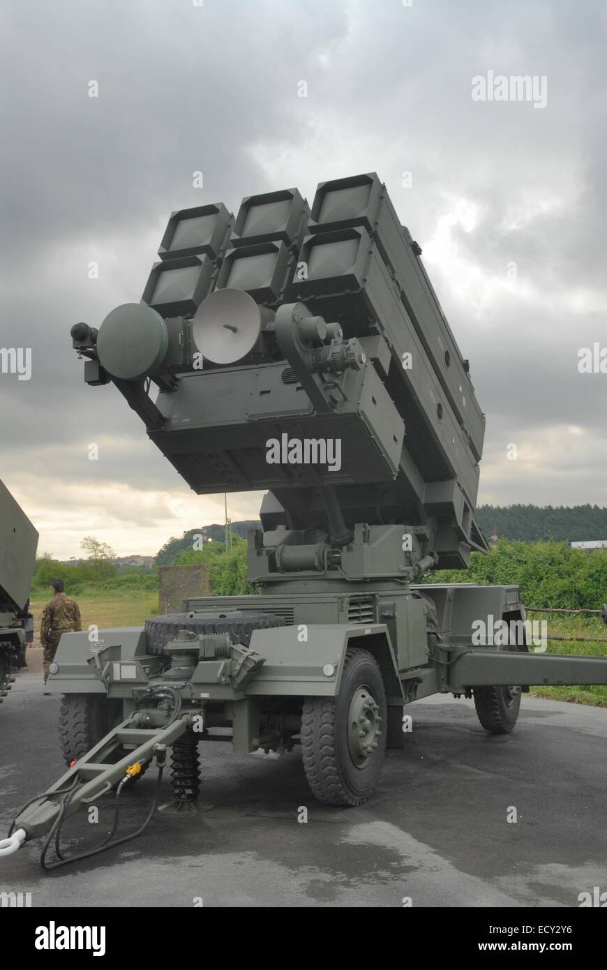 Italian Air Force, anti aircraft missile launcher Spada for Aspide missiles Stock Photo