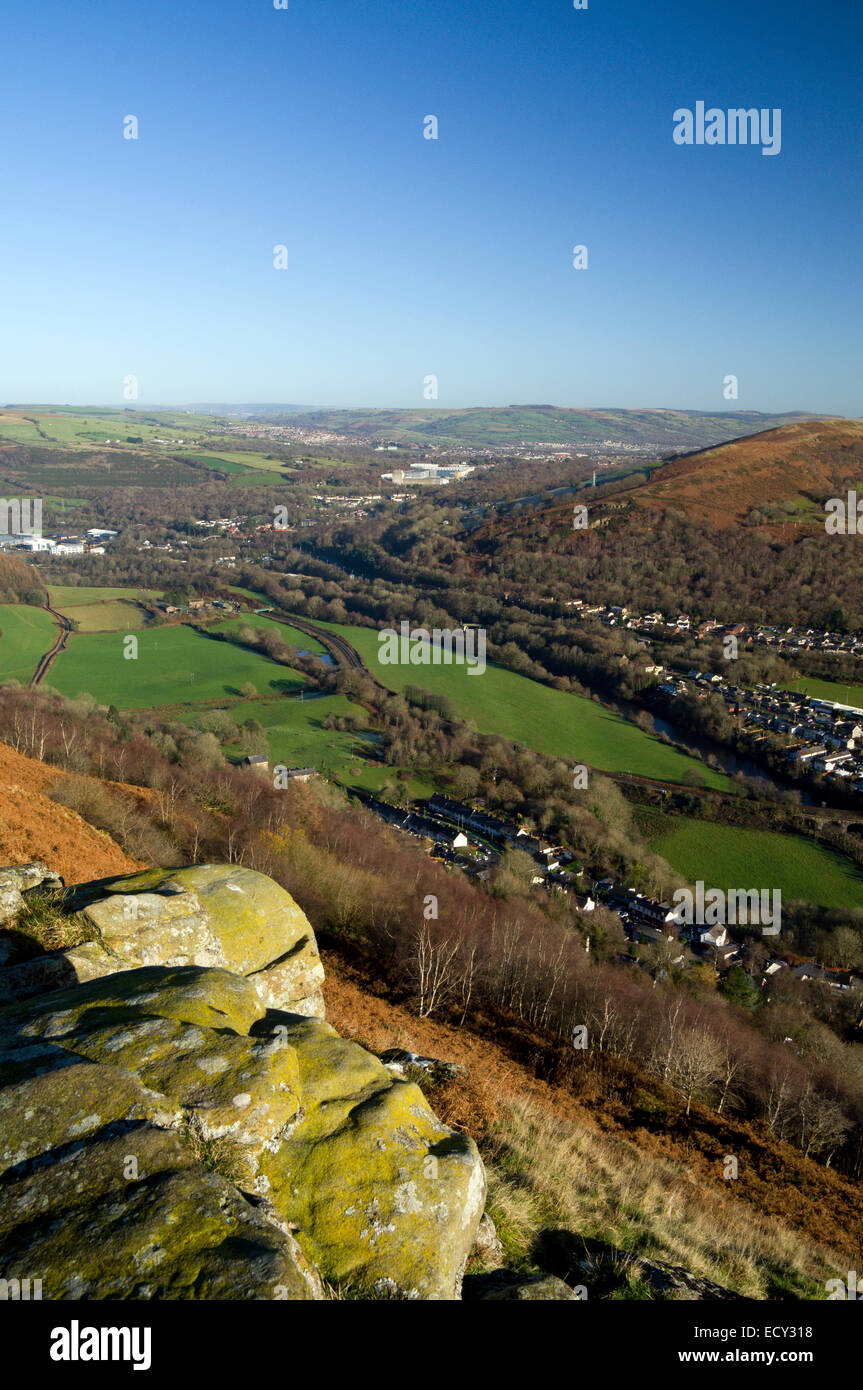 View across the Taff Vale from the Garth Mountain above Taffs Well