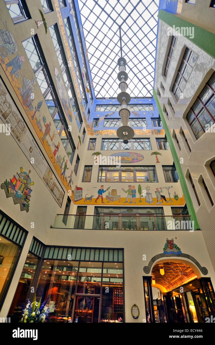 Specks Hof, atrium, oldest surviving passage, built from 1909 to 1929, renovated in the early 1990s, Leipzig, Saxony, Germany Stock Photo