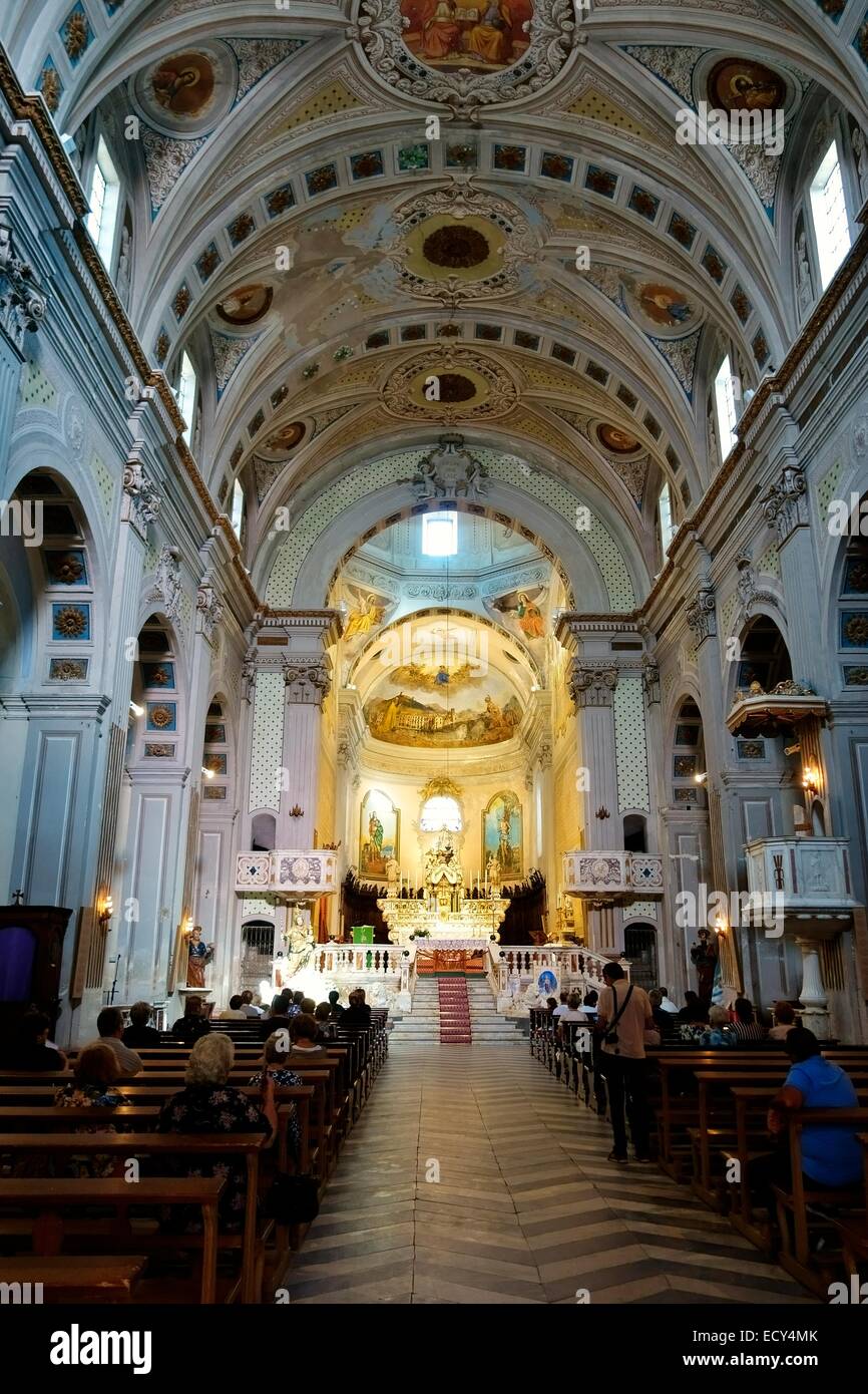 Interior of Bosa Cathedral, Duomo di Bosa, Concattedrale dell'Immacolata Concezione, Province of Oristano, Sardinia, Italy Stock Photo