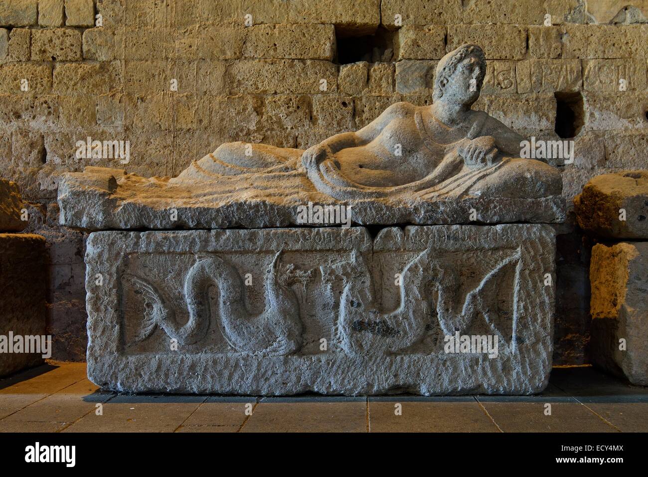 Etruscan Sarcophagus In The Basilica Of San Pietro Tuscania Viterbo 