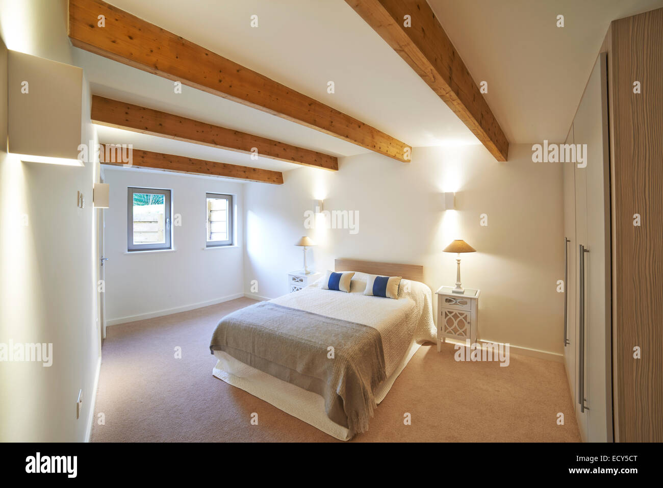 Interior View Of Beautiful Luxury Bedroom Stock Photo
