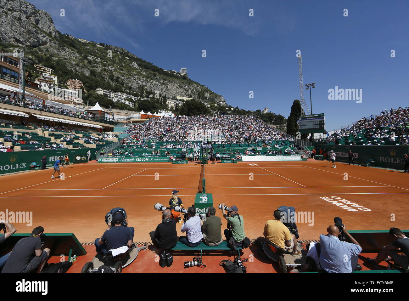 congestie Markeer vriendelijk Center Court of the Monte Carlo Country Club during the 2014 Monte-Carlo  Rolex Masters tennis tournament, Principality of Monaco Stock Photo - Alamy