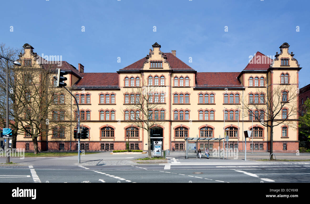 Former barracks at Pferdemarkt square, now Regional Library, Oldenburg, Lower Saxony, Germany Stock Photo