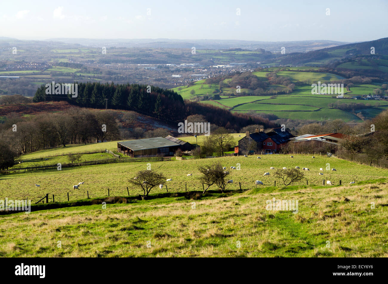 View looking towards Llantrisant from the Garth Mountain, South Wales