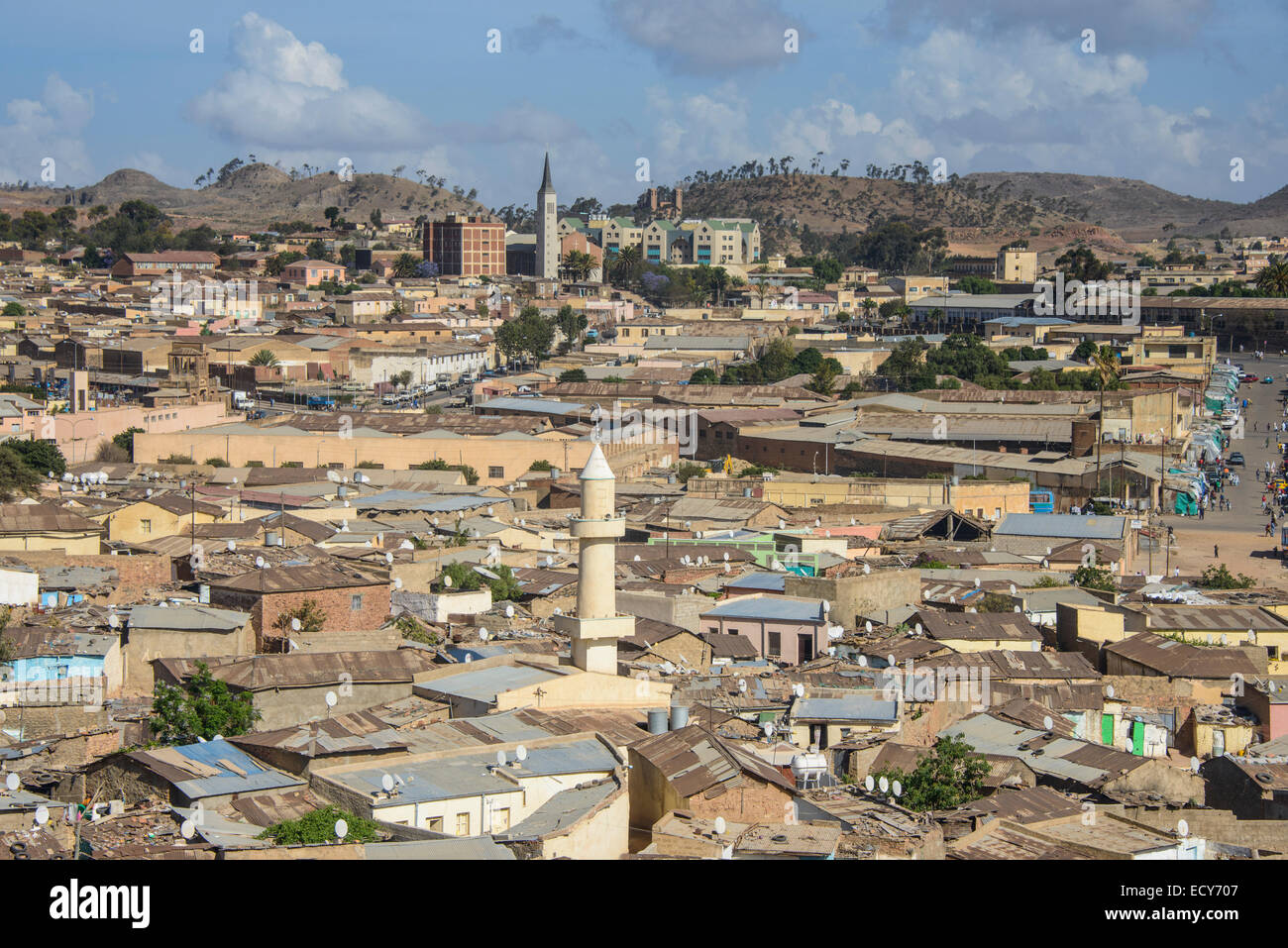 Overlooking the city, Asmara, Eritrea Stock Photo