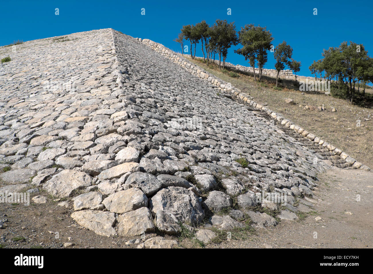 Yerkapi Gate Artificial rampart of Yerkapi, ruins of the Hittite city of Hattuša ...