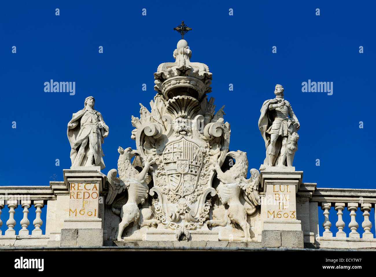 Facade detail, Palacio Real, Madrid, Spain Stock Photo