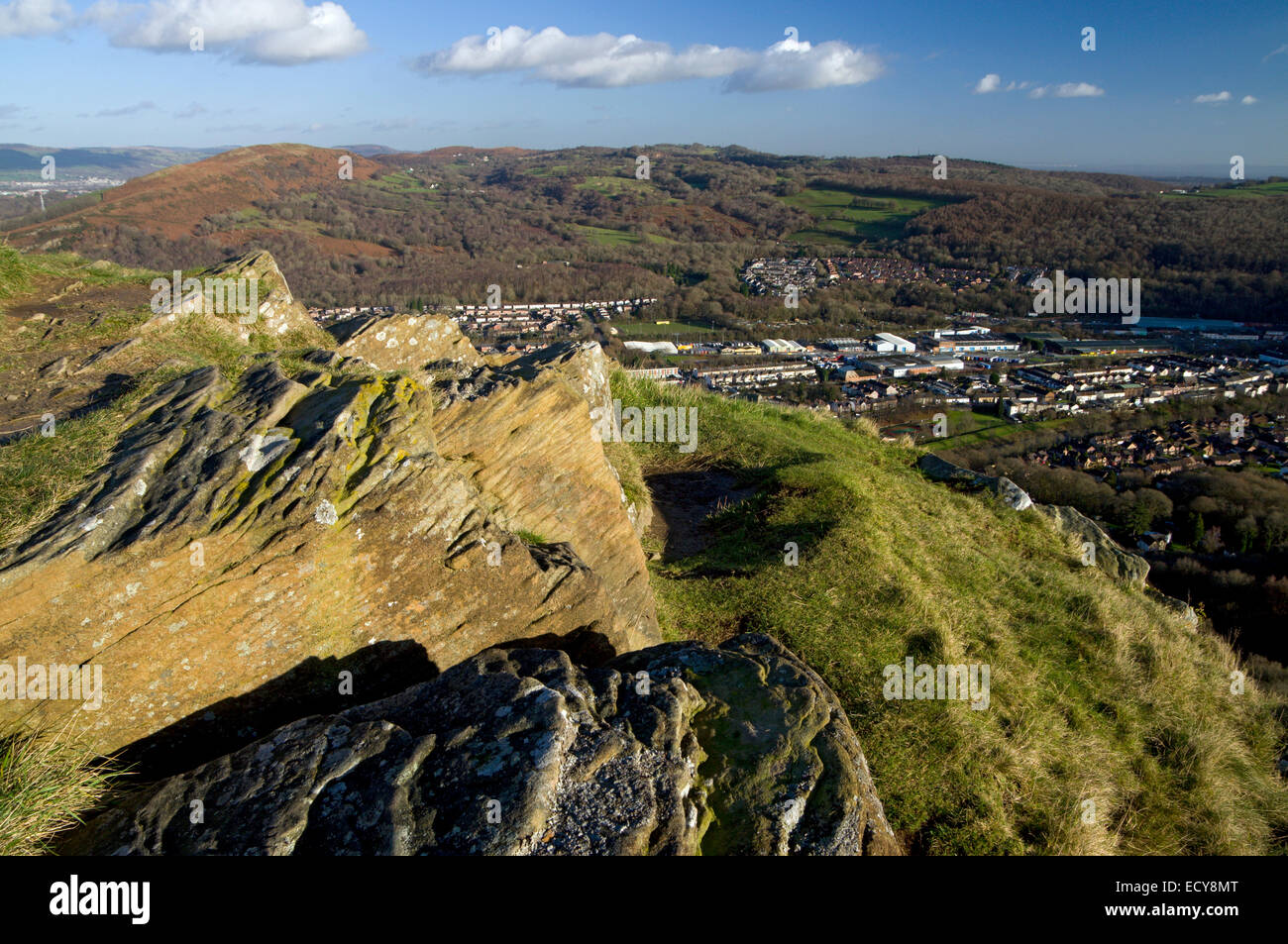 View across the Taff Vale from the Garth Mountain above Taffs Well