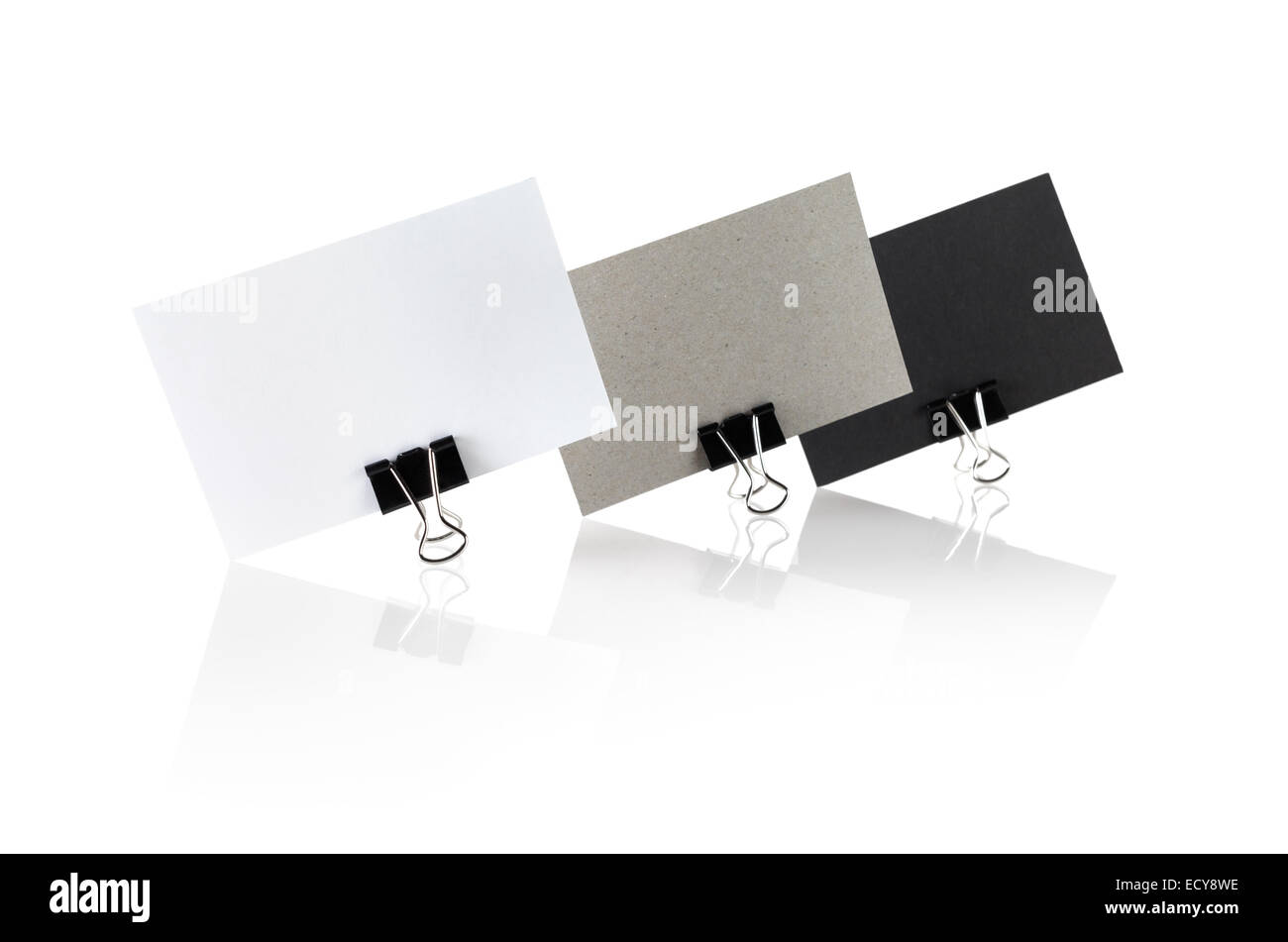 Three blank business card isolated on white. Clipping path Stock Photo ...