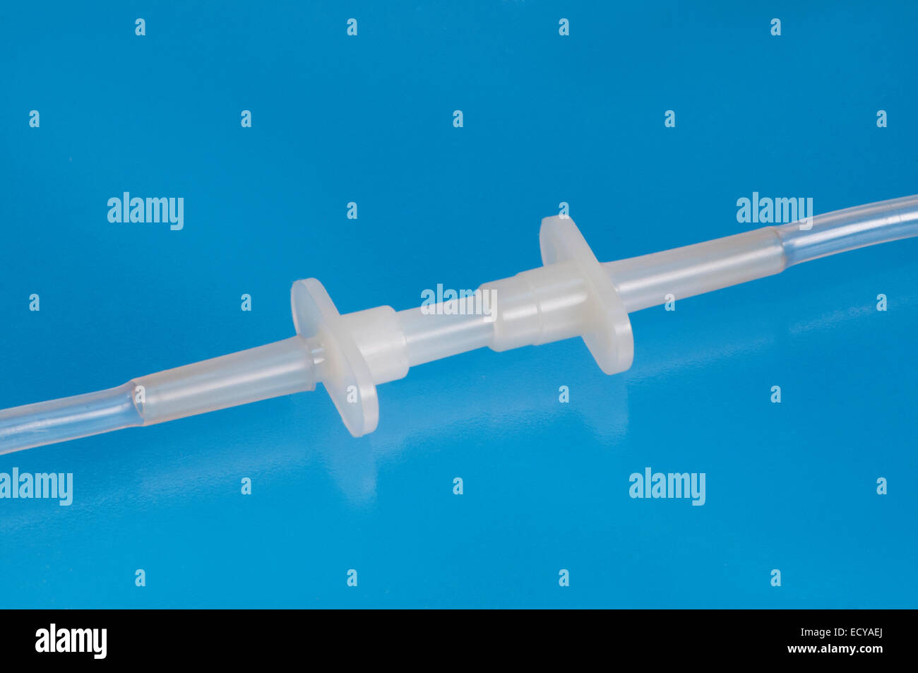 Intravenous line connectors. Stock Photo